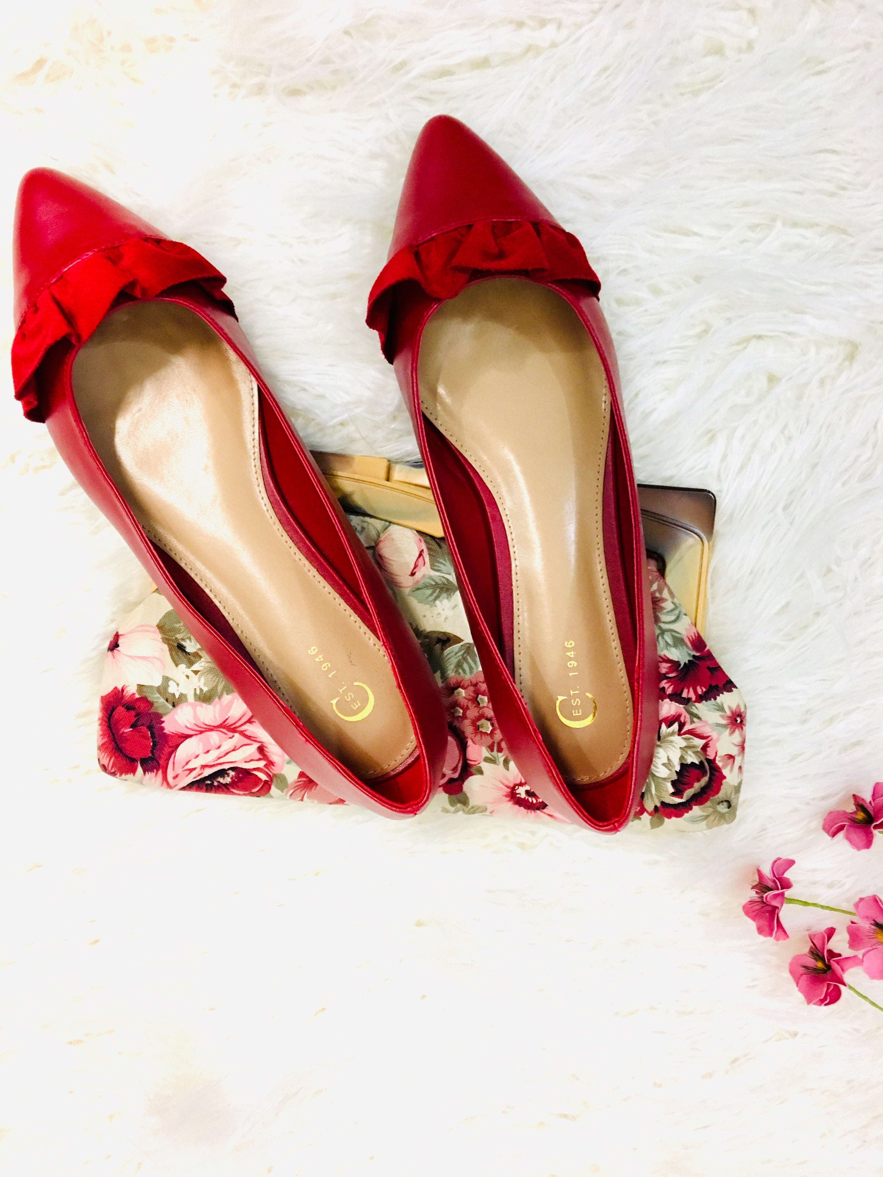 Eunice Red Flats Shoes